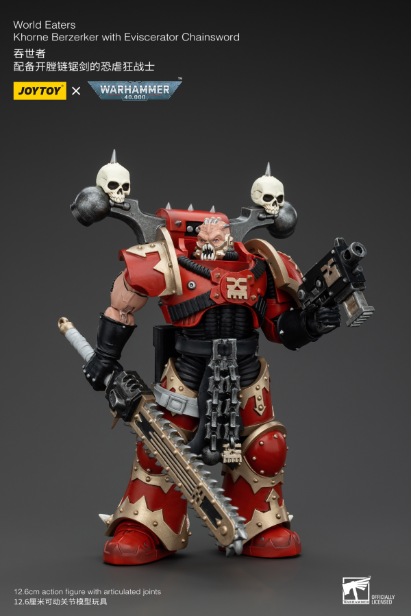 JOYTOY World Eaters Khorne Berzerker with Eviscerator Chainsword(6927054400560)(6927054400560)