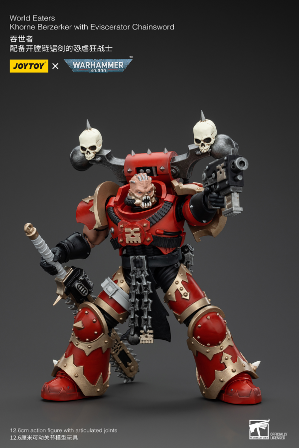 JOYTOY World Eaters Khorne Berzerker with Eviscerator Chainsword(6927054400560)(6927054400560)