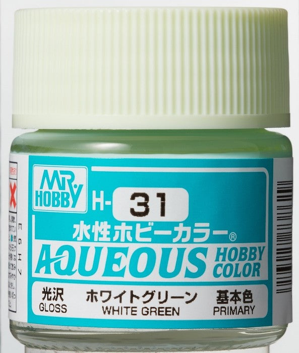 Mr Hobby AQUEOUS HOBBY COLOR - H31 GLOSS WHITE GREEN (PRIMARY)