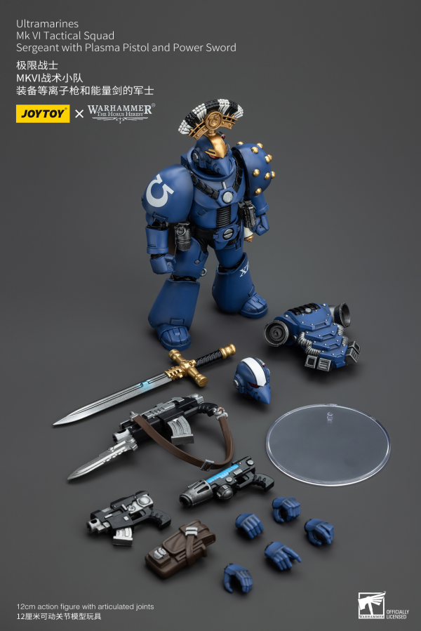 JOYTOY Ultramarines MK VI Tactical Squad Sergeant with Plasma Pistol and Power Sword(6927054400096)(6927054400096)