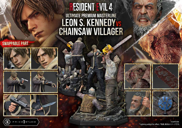 Prime 1 Studio Ultimate Premium Masterline Resident Evil 4 Leon S. Kennedy versus Chainsaw Villager(4582647120878)(4582647120878)