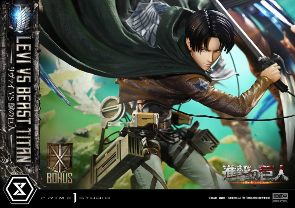 Prime 1 Studio Ultimate Premium Masterline  TV animation Attack On Titan  Levi versus Beast Titan Bonus Version | 4582647120069