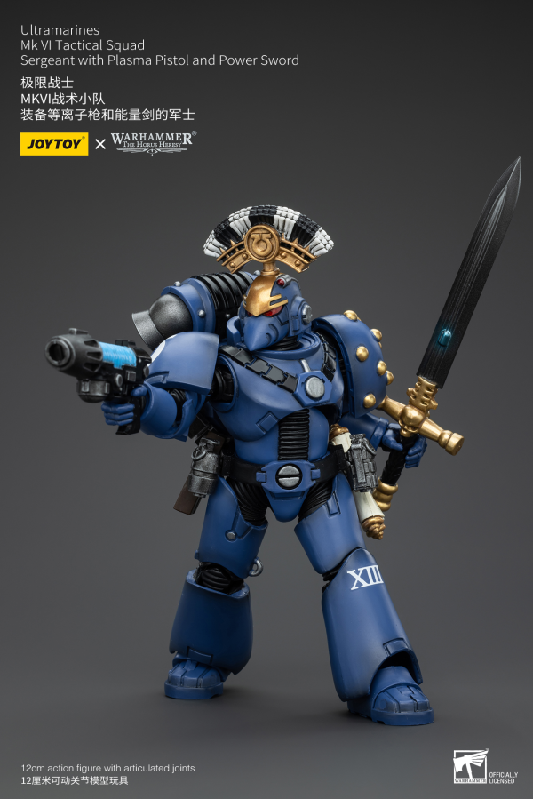 JOYTOY Ultramarines MK VI Tactical Squad Sergeant with Plasma Pistol and Power Sword(6927054400096)(6927054400096)