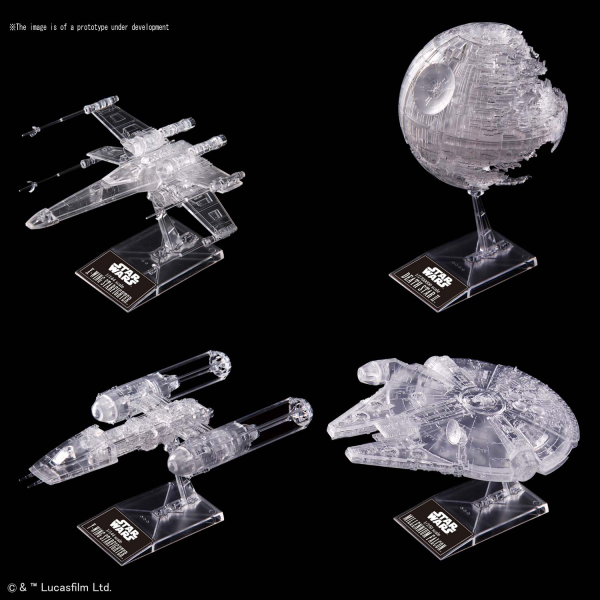 BANDAI Hobby 1/144 & 1/350 & 1/2700000 STAR WARS: RETURN OF THE JEDI CLEAR VEHICLE SET