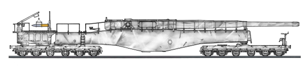 Hasegawa 1/72  GERMAN RAILWAY GUN K5(E) LEOPOLD "WINTER CAMOUFLAGE" w/FIGURE