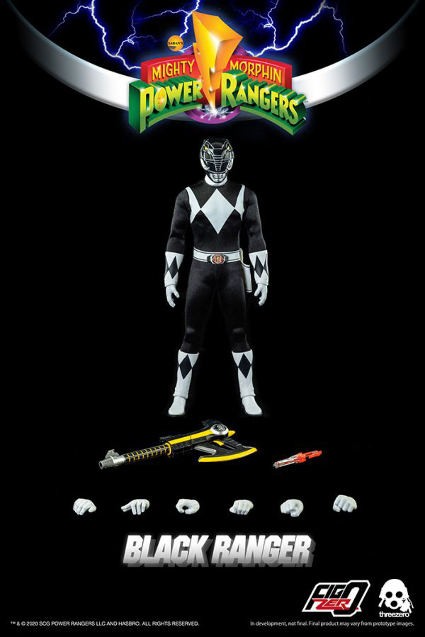 threezero Mighty Morphin Power Rangers - FigZero 1/6 Black Ranger(4897056203150)(4897056203150)