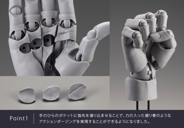 KOTOBUKIYA ARTIST SUPPORT ITEM HAND MODEL MEN’S/R -GRAY-(4934054070763)(4934054070763)