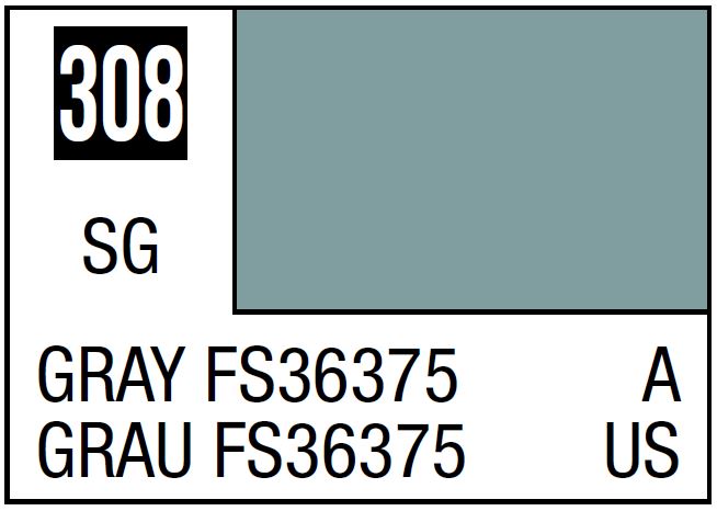 Mr Hobby Mr. Color 308 Gray FS36375 (Semi-Gloss/Aircraft)