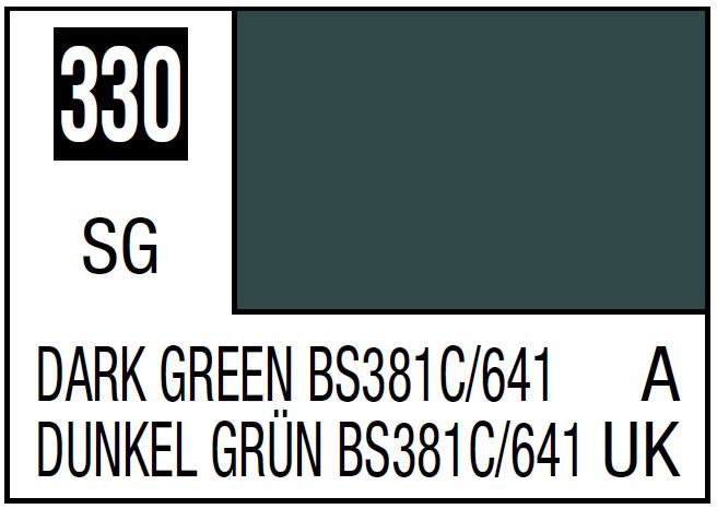 Mr Hobby Mr. Color 330 - Dark Green BS381C/641 (Semi-Gloss/Aircraft)