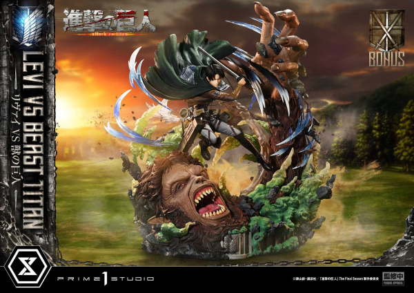 Prime 1 Studio Ultimate Premium Masterline  TV animation Attack On Titan  Levi versus Beast Titan Bonus Version | 4582647120069