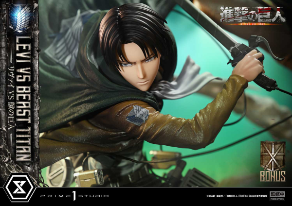 Prime 1 Studio Ultimate Premium Masterline  TV animation Attack On Titan  Levi versus Beast Titan Bonus Version | 4582647120069