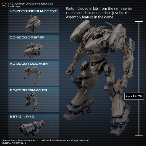 BANDAI Hobby 30MM ARMORED CORE Ⅵ FIRES OF RUBICON RaD CC-2000 ORBITER NIGHTFALL