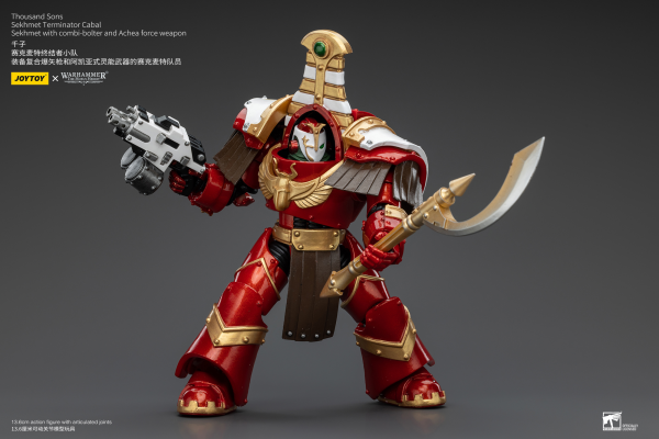 Joy Toy Thousand Sons Sekhmet Terminator Cabal Sekhmet With Combi-Bolter And Achea Force Weapon(6973130377349)(6973130377349)