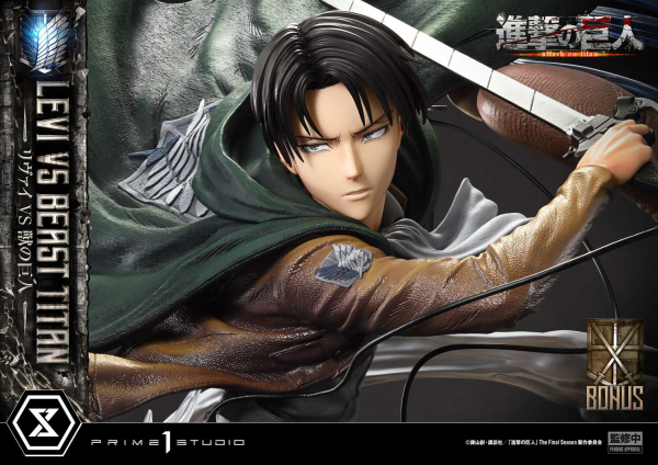 Prime 1 Studio Ultimate Premium Masterline  TV animation Attack On Titan  Levi versus Beast Titan Bonus Version | 4582647120069