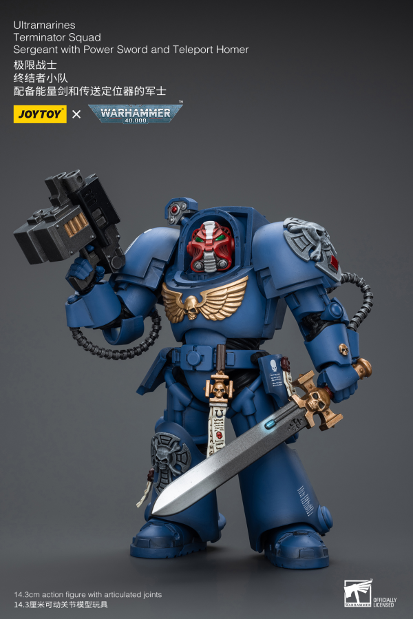 Joy Toy Ultramarines Terminator Squad Sergeant with Power Sword and Teleport Homer