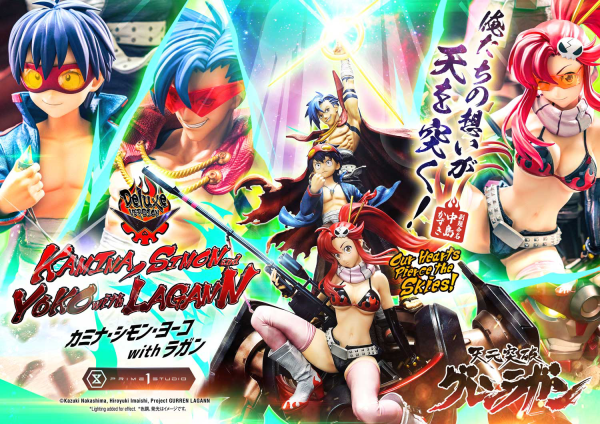 Prime 1 Studio Ultimate Premium Masterline Tengen Toppa Gurren Lagann Kamina, Simon & Yoko with Lagann "Our Hearts Pierce the Skies" DX Bonus Version | 4580708049564