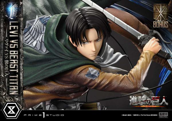 Prime 1 Studio Ultimate Premium Masterline  TV animation Attack On Titan  Levi versus Beast Titan Bonus Version | 4582647120069