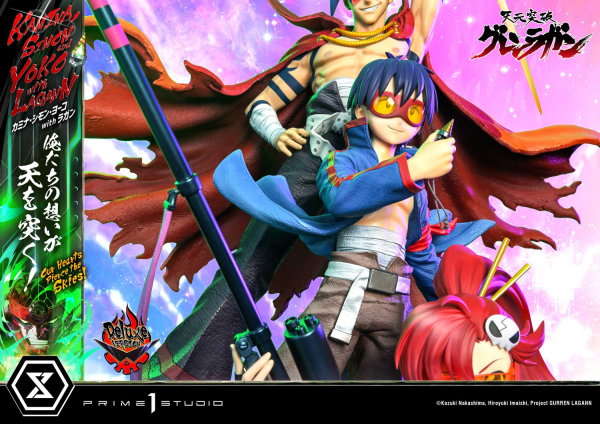 Prime 1 Studio Ultimate Premium Masterline Tengen Toppa Gurren Lagann Kamina, Simon & Yoko with Lagann "Our Hearts Pierce the Skies" DX Bonus Version | 4580708049564