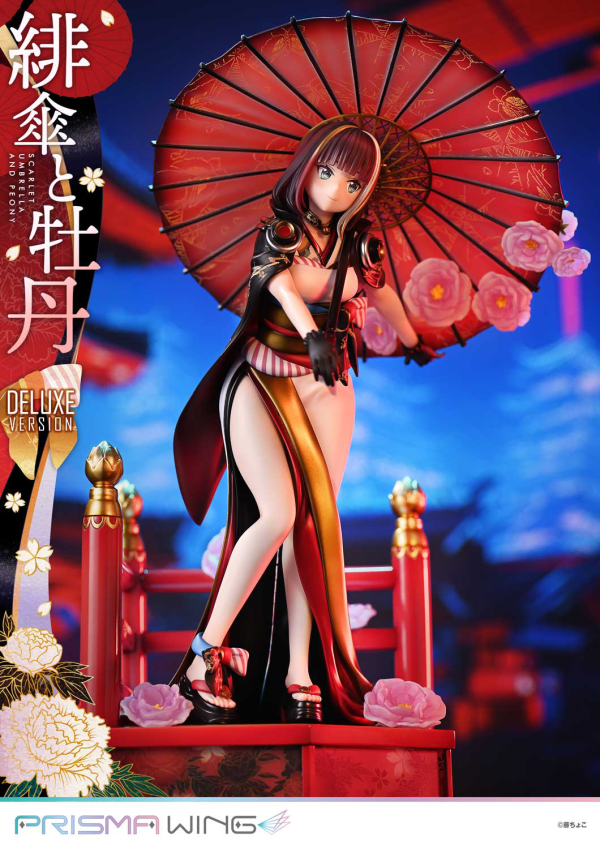 Prime 1 Studio PRISMA WING fuzichoco original Illustration Scarlet Umbrella and Peony Deluxe Version 1/7 Scale Pre-Painted Figure | 4582647120410