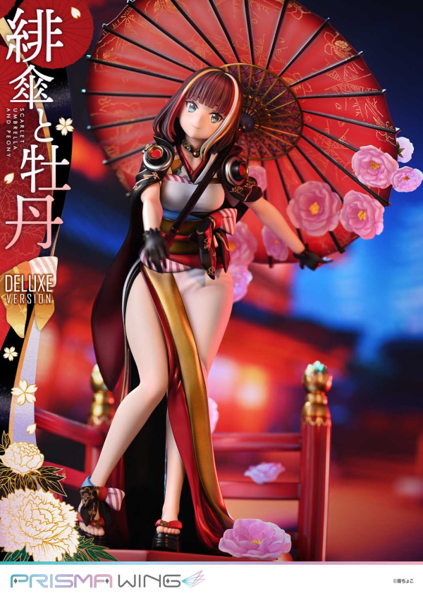 Prime 1 Studio PRISMA WING fuzichoco original Illustration Scarlet Umbrella and Peony Deluxe Version 1/7 Scale Pre-Painted Figure | 4582647120410