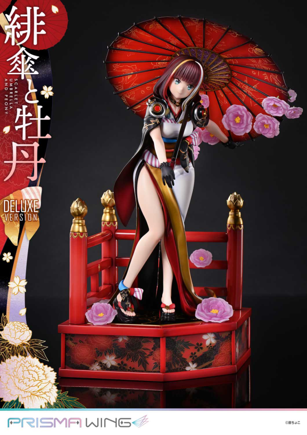 Prime 1 Studio PRISMA WING fuzichoco original Illustration Scarlet Umbrella and Peony Deluxe Version 1/7 Scale Pre-Painted Figure | 4582647120410