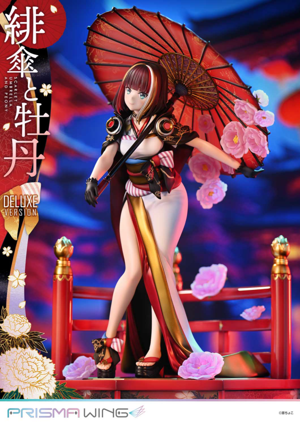 Prime 1 Studio PRISMA WING fuzichoco original Illustration Scarlet Umbrella and Peony Deluxe Version 1/7 Scale Pre-Painted Figure | 4582647120410