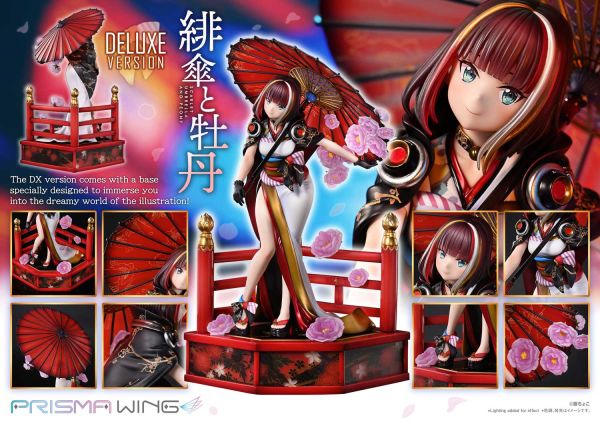 Prime 1 Studio PRISMA WING fuzichoco original Illustration Scarlet Umbrella and Peony Deluxe Version 1/7 Scale Pre-Painted Figure | 4582647120410