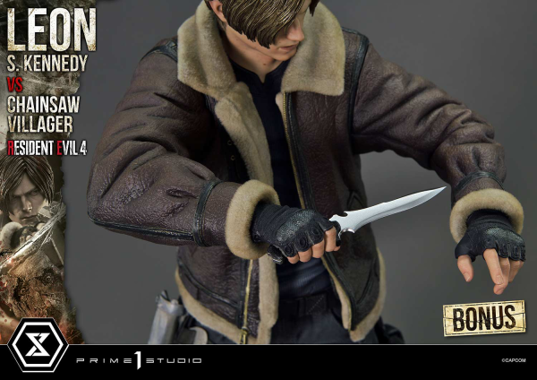 Prime 1 Studio Ultimate Premium Masterline Resident Evil 4 Leon S. Kennedy versus Chainsaw Villager Bonus Version(4582647120885)(4582647120885)