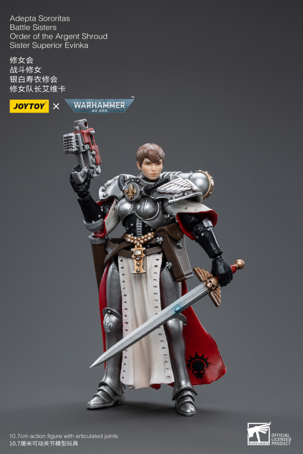 Joy Toy Warhammer 40K-Adepta Sororitas Battle Sisters Order of the Argent Shroud Sister Superior Evinka