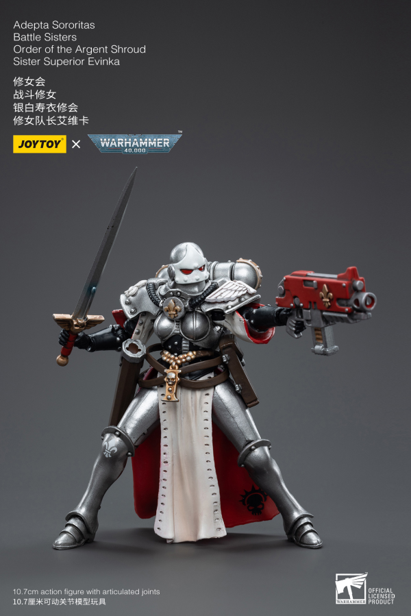 Joy Toy Warhammer 40K-Adepta Sororitas Battle Sisters Order of the Argent Shroud Sister Superior Evinka