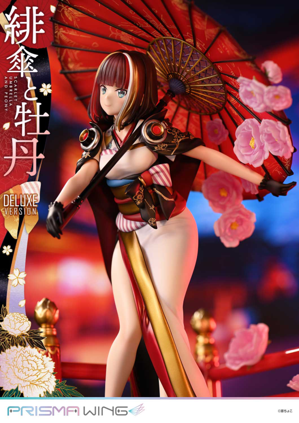 Prime 1 Studio PRISMA WING fuzichoco original Illustration Scarlet Umbrella and Peony Deluxe Version 1/7 Scale Pre-Painted Figure | 4582647120410