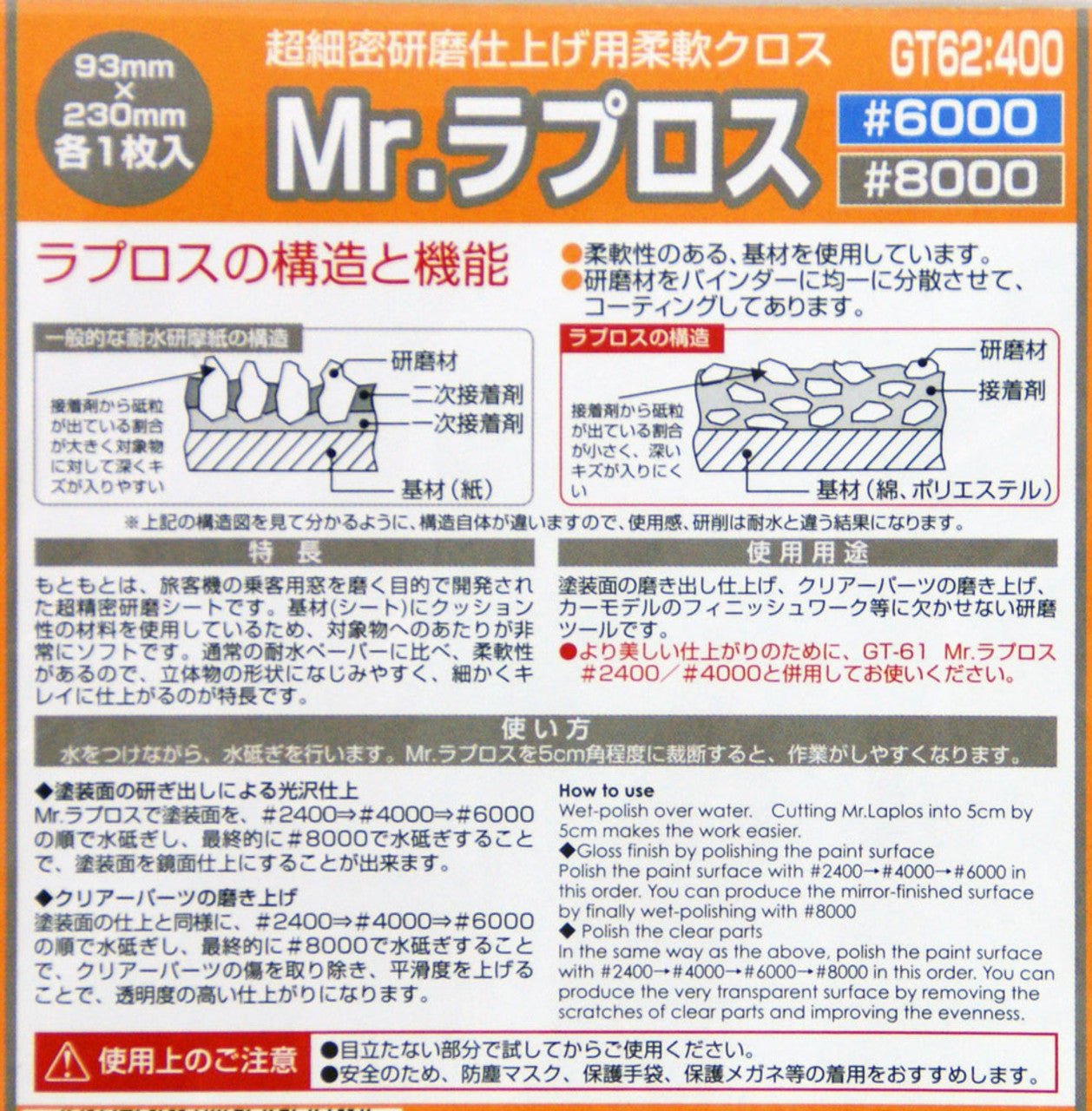 Mr Hobby Mr. Water Proof Polishing Cloth #6000 #8000