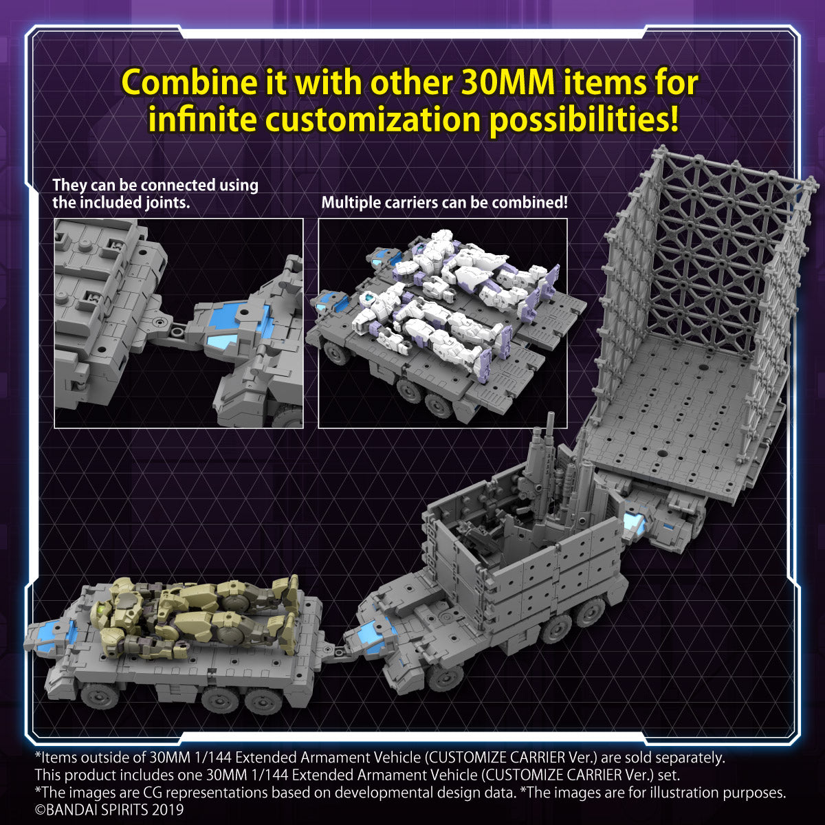 BANDAI Hobby 30MM 1/144 Extended Armament Vehicle (CUSTOMIZE CARRIER Ver.)