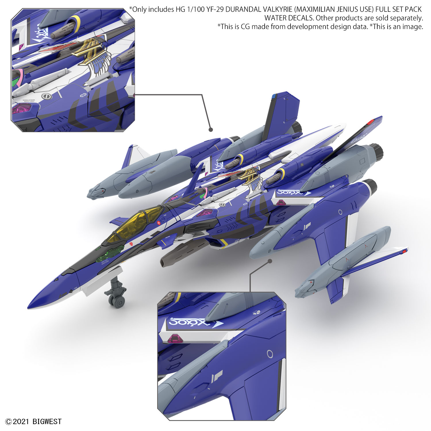 BANDAI Hobby HG 1/100 YF-29 DURANDAL VALKYRIE  (MAXIMILIAN JENIUS USE) FULL SET PACK WATER DECALS