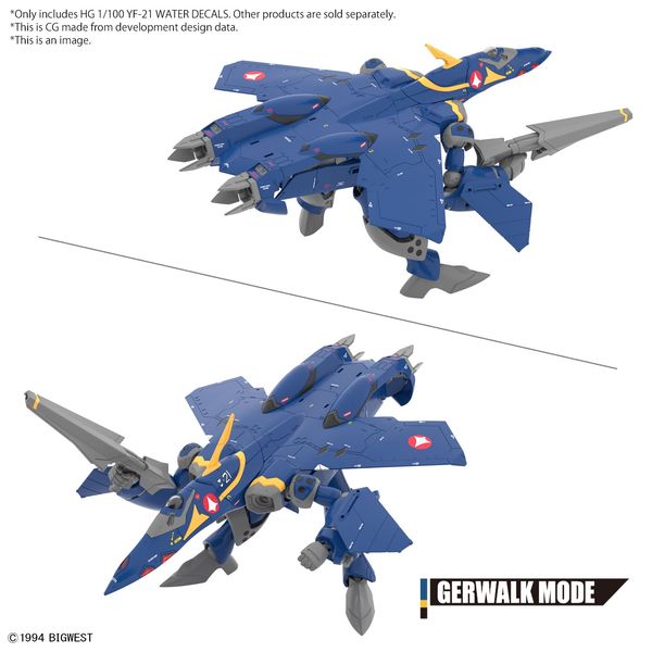 BANDAI Hobby HG 1/100 YF-21 WATER DECALS