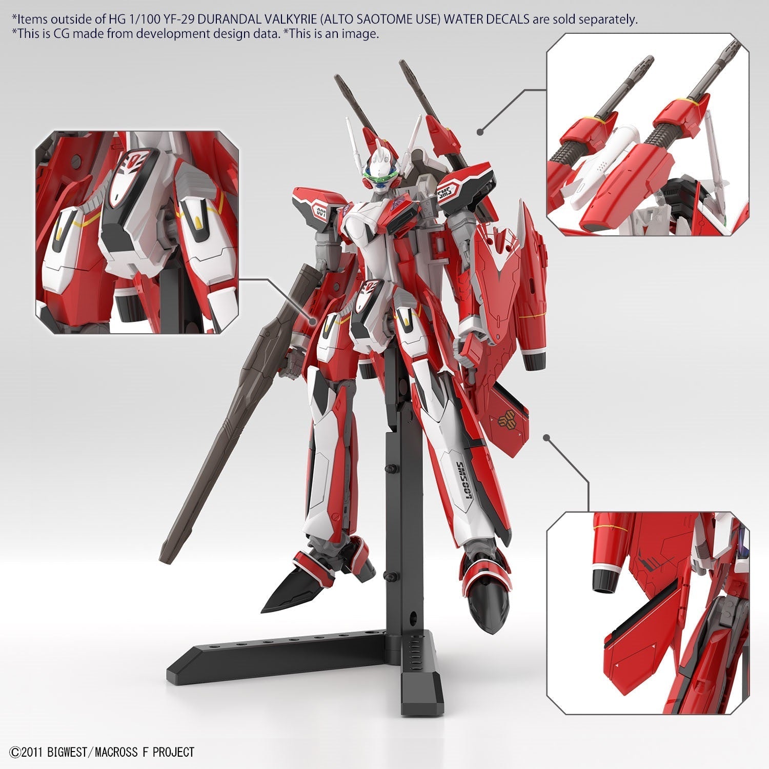 BANDAI Hobby HG 1/100 YF-29 DURANDAL VALKYRIE (ALTO SAOTOME USE) WATER DECALS