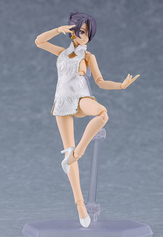 Good Smile Company figma Female Body (Mika) with Mini Skirt Chinese Dress Outfit (White)