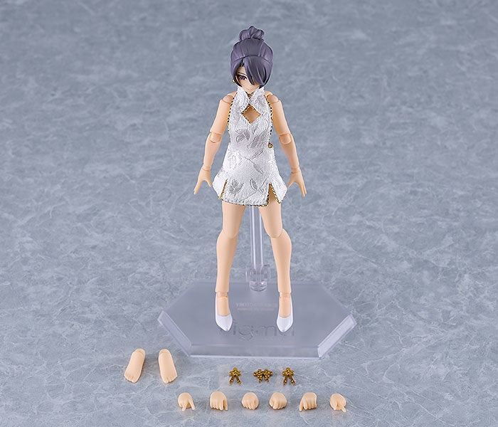 Good Smile Company figma Female Body (Mika) with Mini Skirt Chinese Dress Outfit (White)