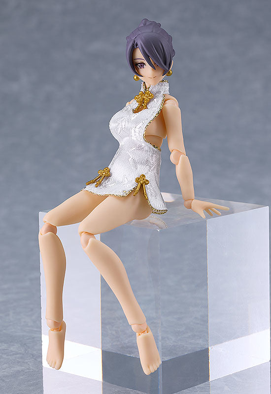 Good Smile Company figma Female Body (Mika) with Mini Skirt Chinese Dress Outfit (White)