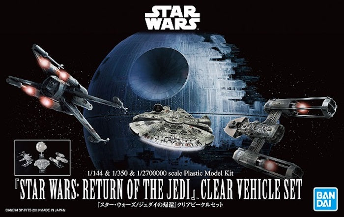 BANDAI Hobby 1/144 & 1/350 & 1/2700000 STAR WARS: RETURN OF THE JEDI CLEAR VEHICLE SET