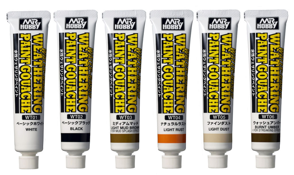 Mr Hobby WATER BASED WEATHERING PAINT GOUACHE 6 COLOR SET