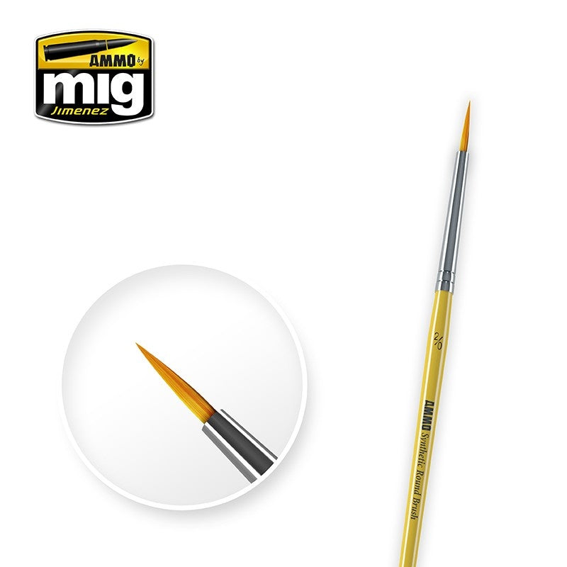 Ammo Mig Synthetic Round Brush, 2/0