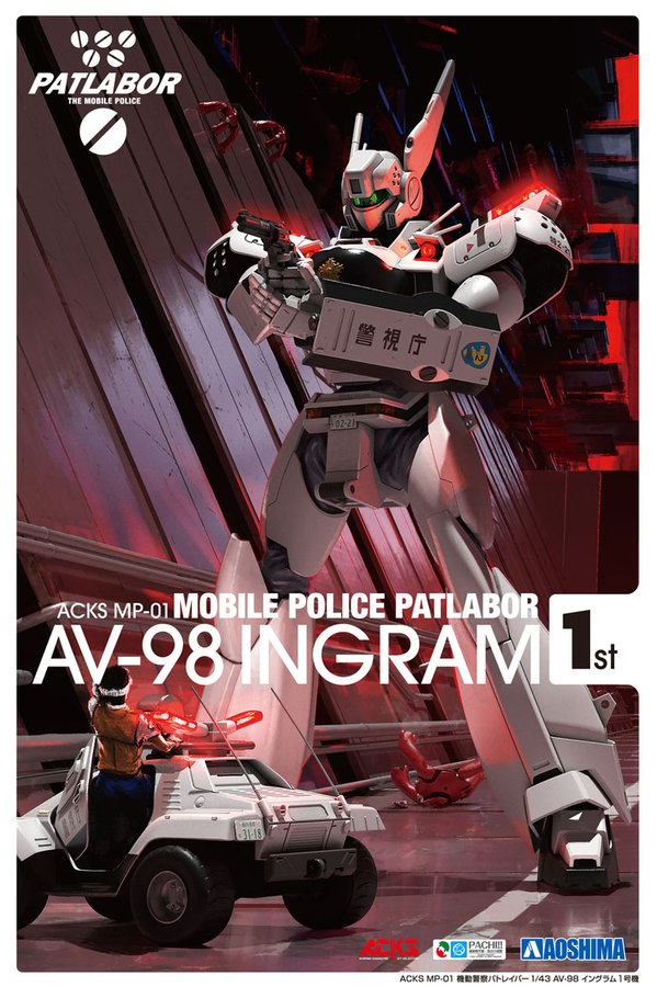 Aoshima 1/43 ACKS MP-01 Series Mobile Police Patlabor AV-98 Ingram Unit 1