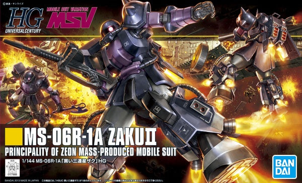 BANDAI Hobby HGUC 1/144 #151 MS-06R-1A Zaku II Black Tristars