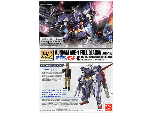 Bandai HGAGE #35 1/144 Gundam AGE-1 Full Glanza