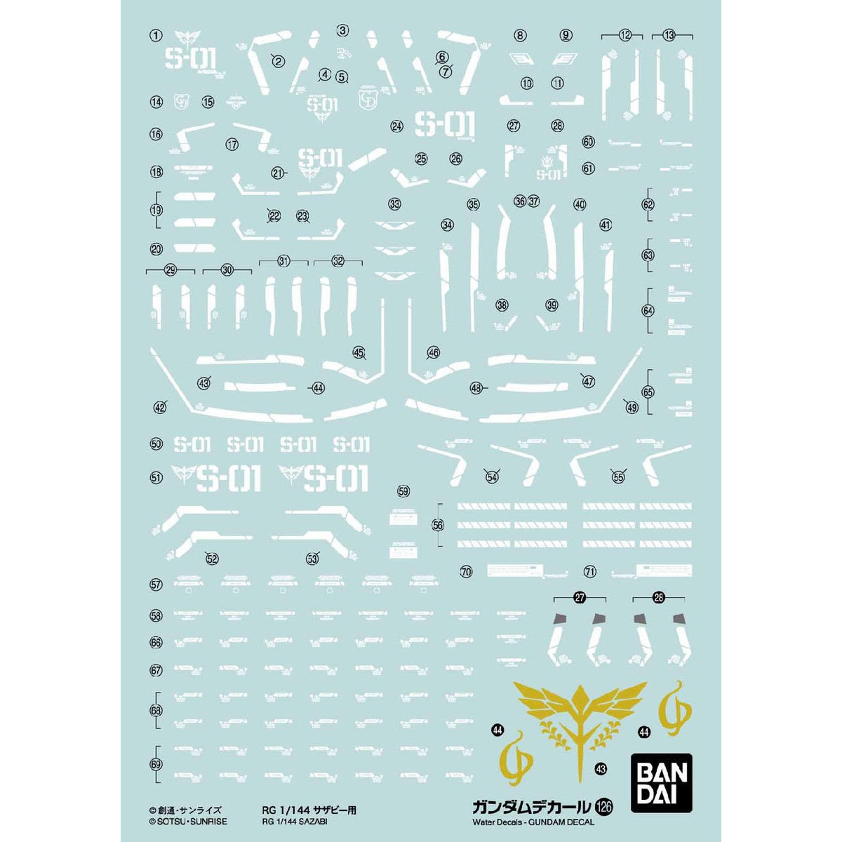 BANDAI Hobby GUNDAM DECAL126 RG 1/144 SAZABI