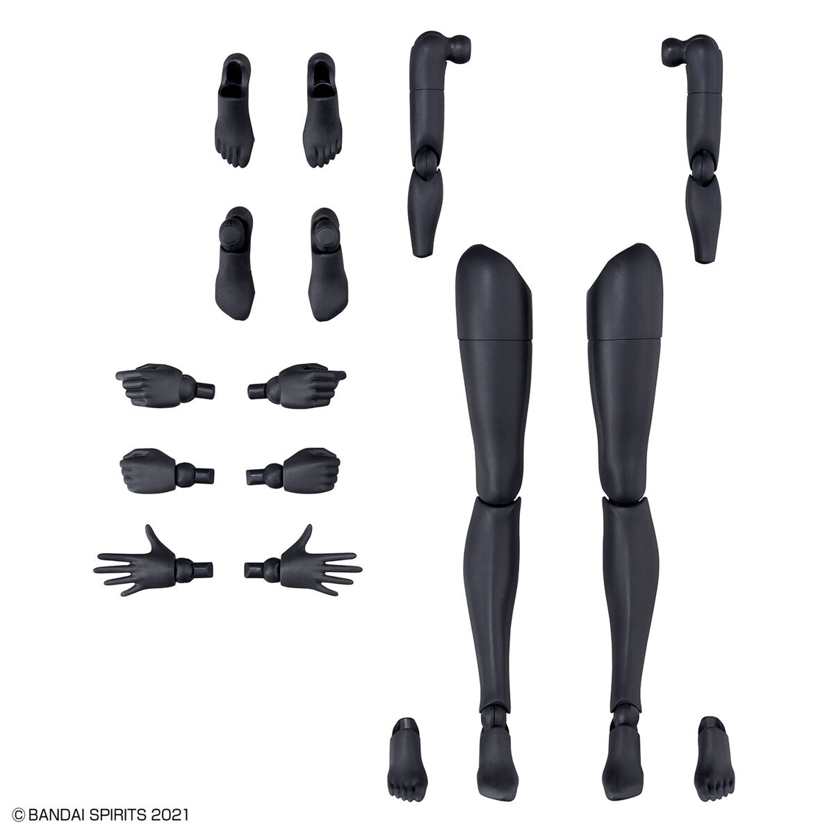 BANDAI Hobby 30MS OPTION BODY PARTS ARM PARTS & LEG PARTS [WHITE/BLACK]