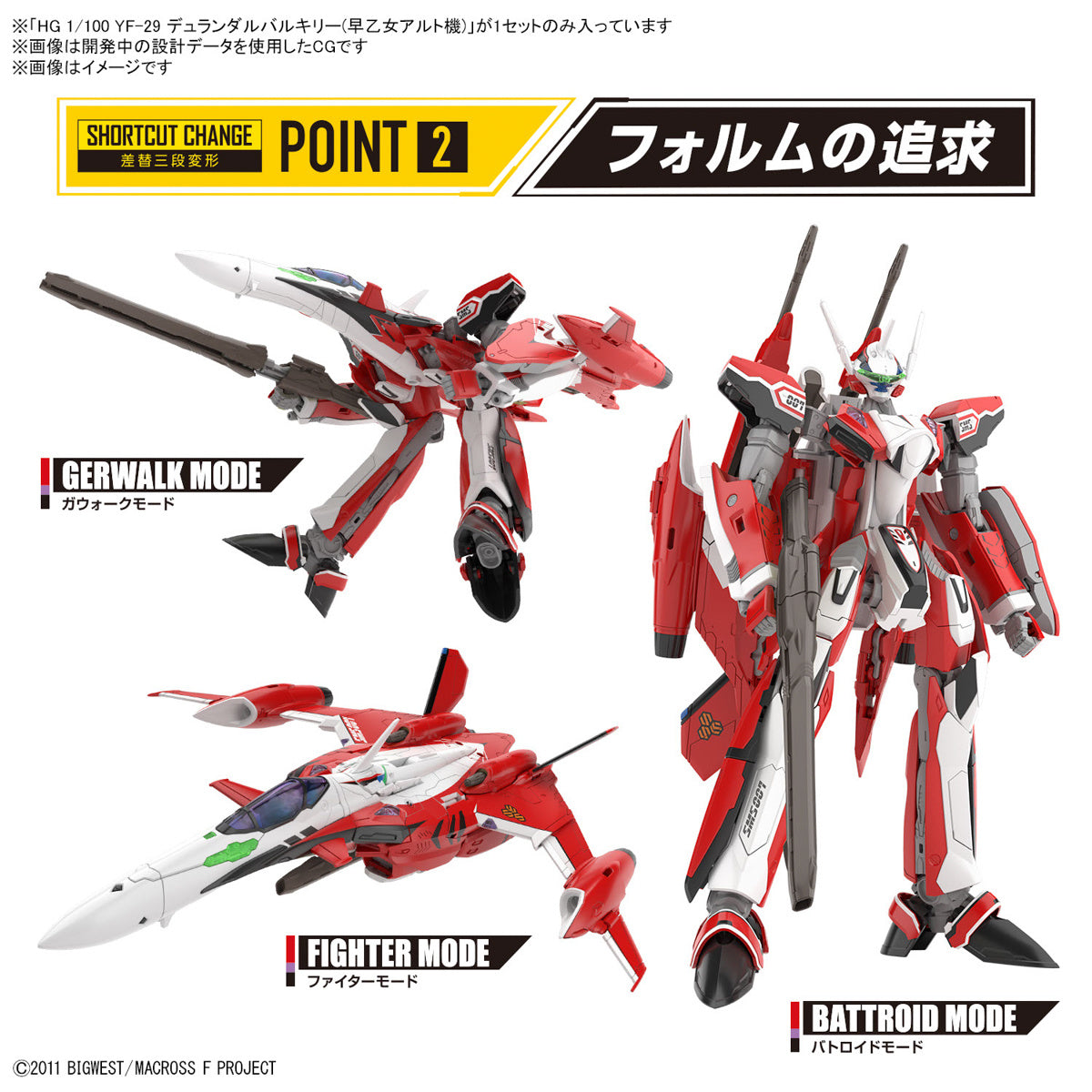 BANDAI Hobby HG 1/100 YF-29 DURANDAL VALKYRIE (ALTO SAOTOME USE)