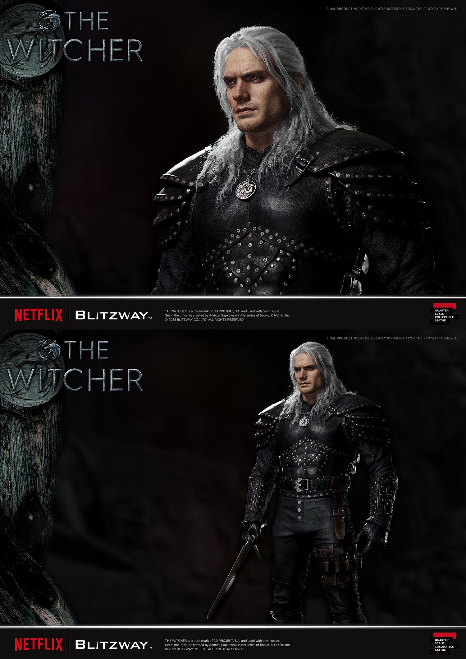 Blitzway 1/4 Scale Statue The Witcher 'Geralt of Rivia' "The Witcher"