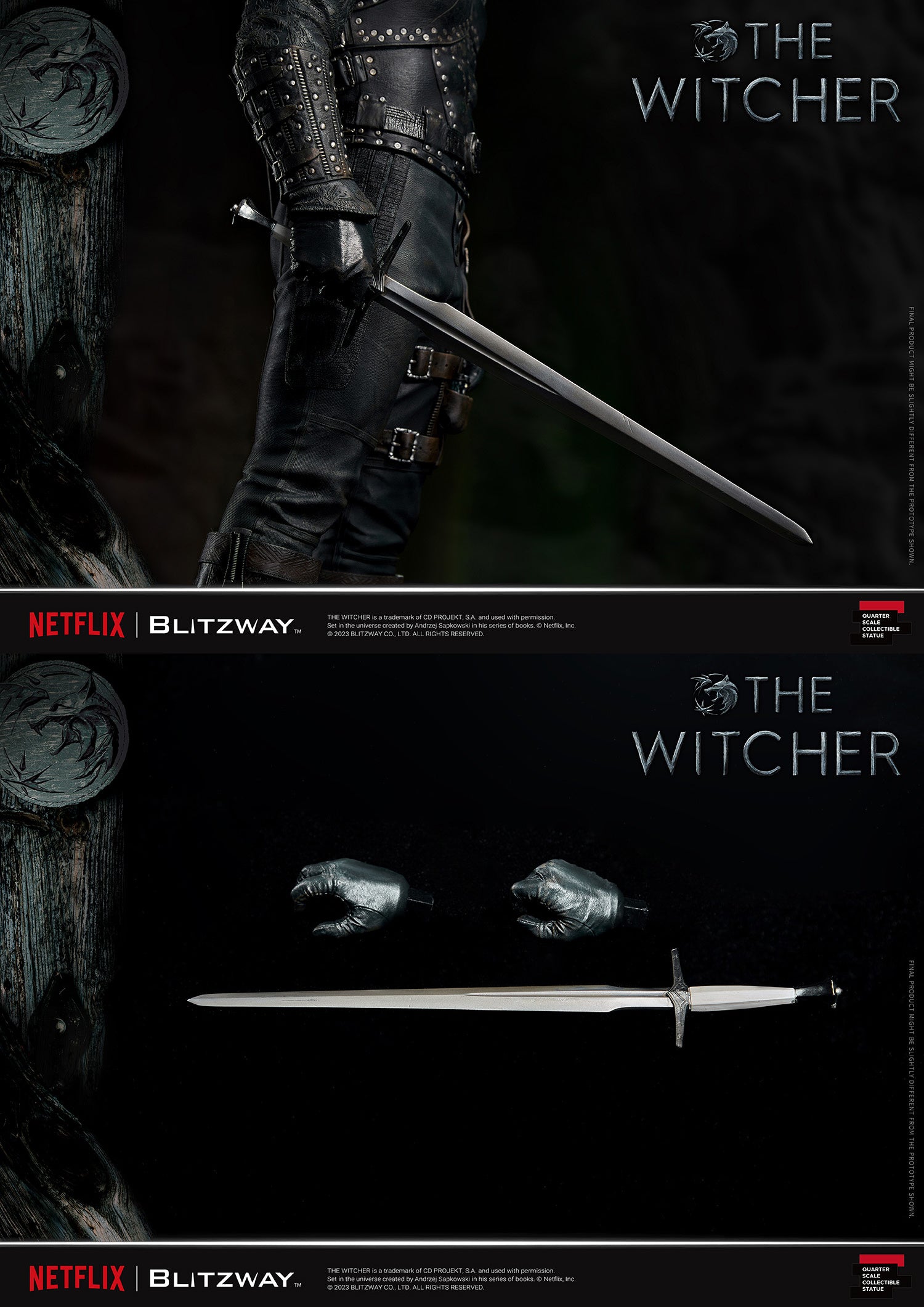 Blitzway 1/4 Scale Statue The Witcher 'Geralt of Rivia' "The Witcher"